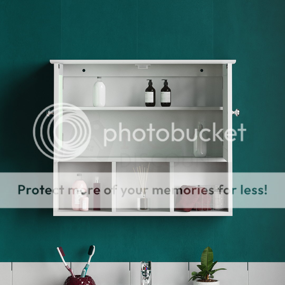 Bathroom Single Double Door Wall Mounted Tallboy Cupboard MDF